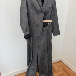 H&M Gray Blazer and Trousers Set
